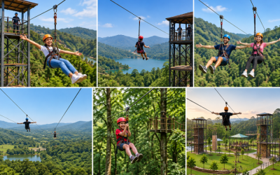 Zipline Adventures Across Scenic Landscape